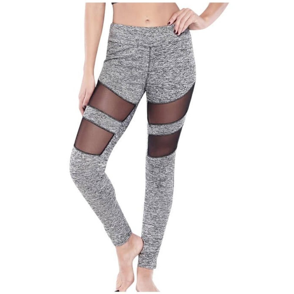 Electric Yoga Tummy Tuck High Rise Mesh Racer Leggings Gray M Medium Nwt — image 5 of 8